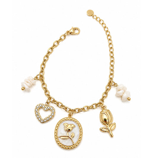 Bracelet Rosalia en acier inoxydable doré - Luneia Bijoux