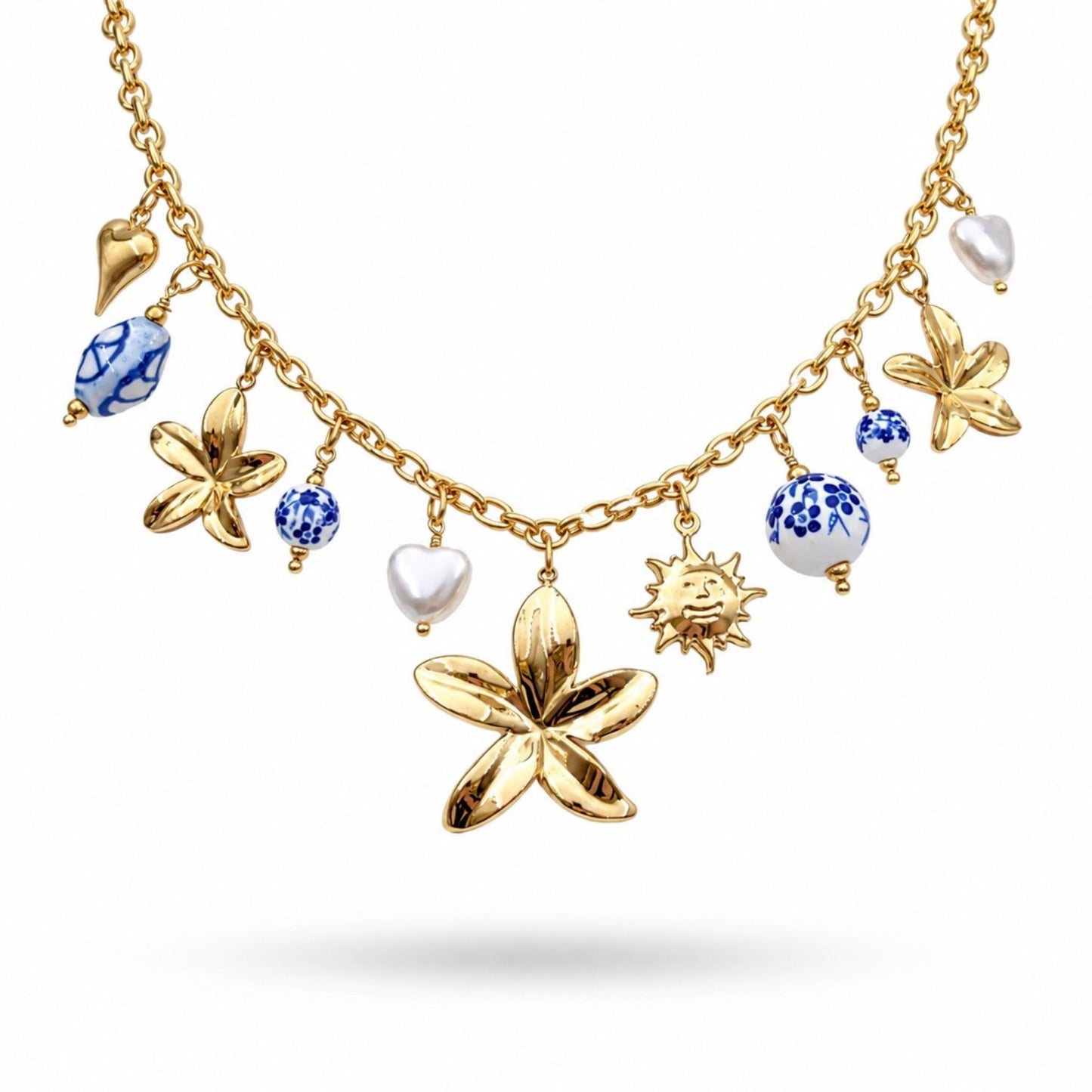 Collier Azura en acier inoxydable doré - Luneia Bijoux