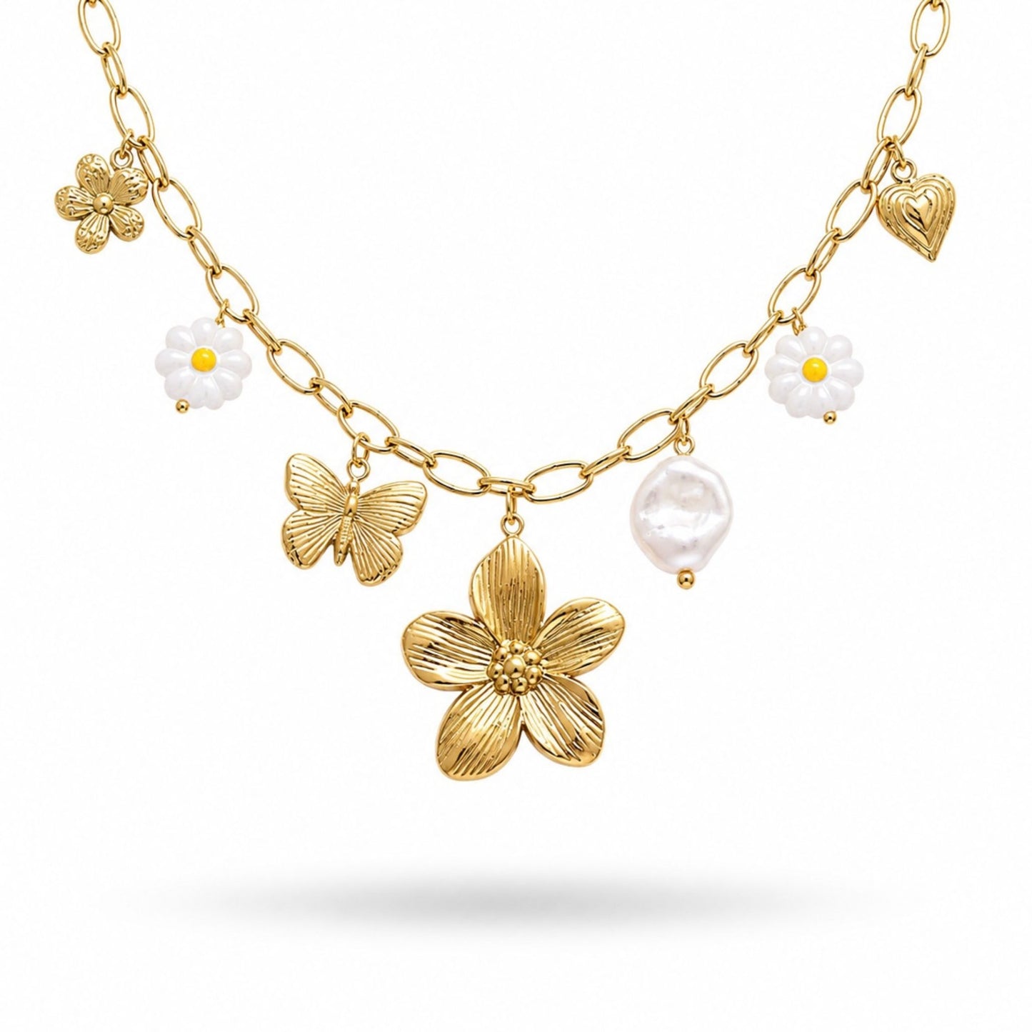 Collier Bloom en acier inoxydable doré - Luneia Bijoux