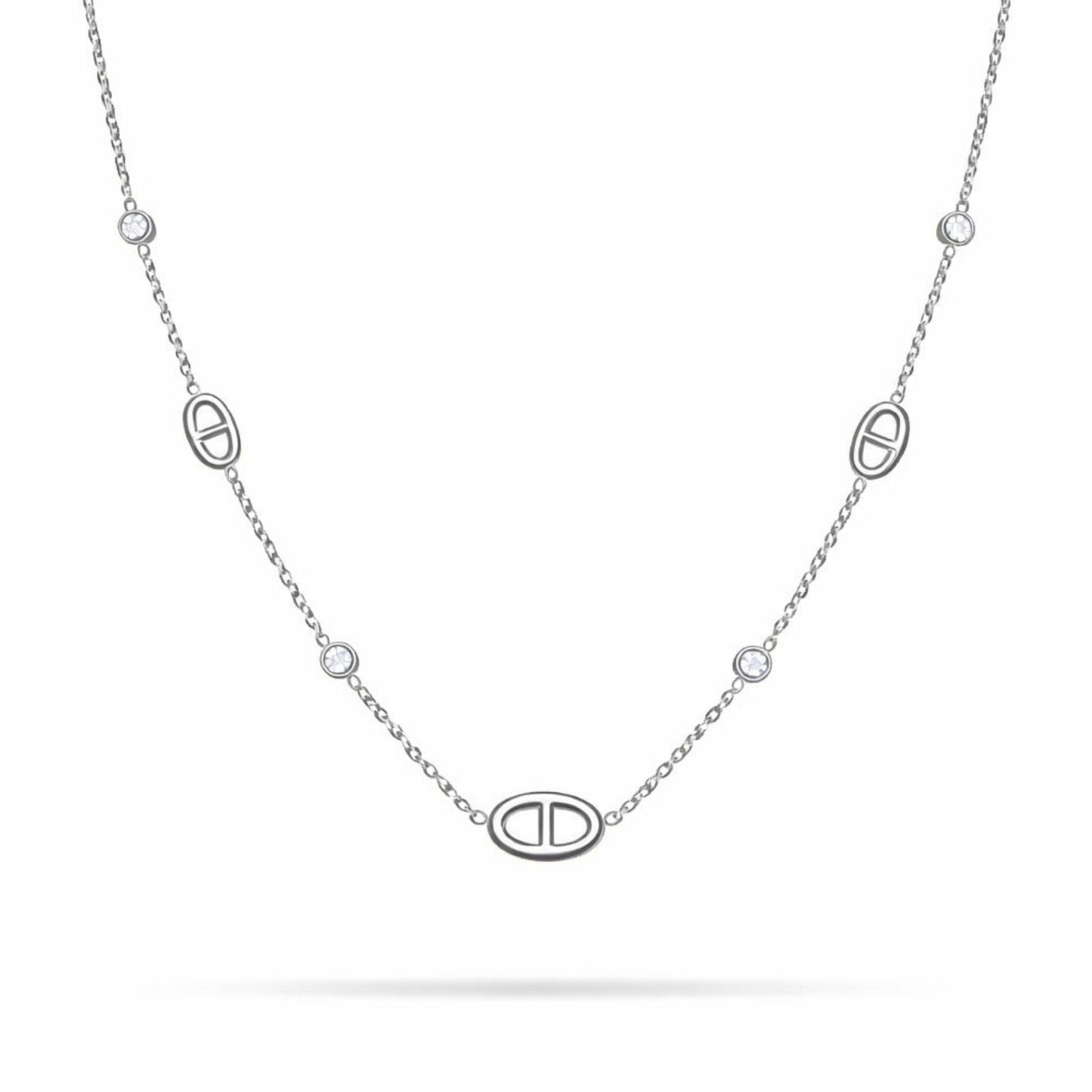 Collier Lou en acier inoxydable argenté - Luneia Bijoux