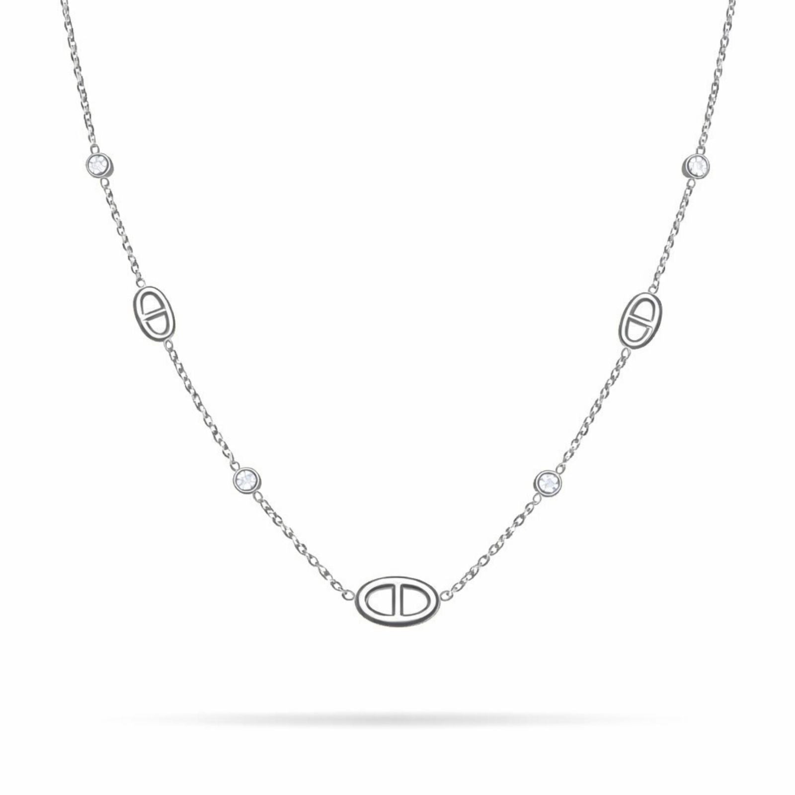 Collier Lou en acier inoxydable argenté - Luneia Bijoux