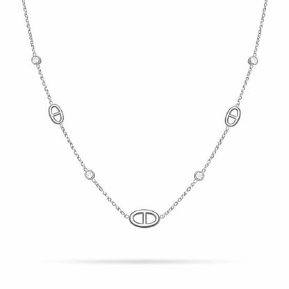 Collier Lou en acier inoxydable argenté - Luneia Bijoux