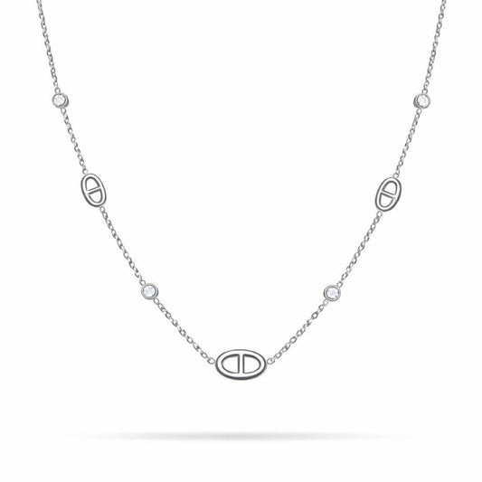 Collier Lou en acier inoxydable argenté - Luneia Bijoux