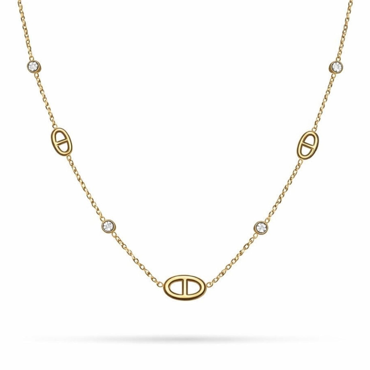 Collier Lou en acier inoxydable doré - Luneia Bijoux
