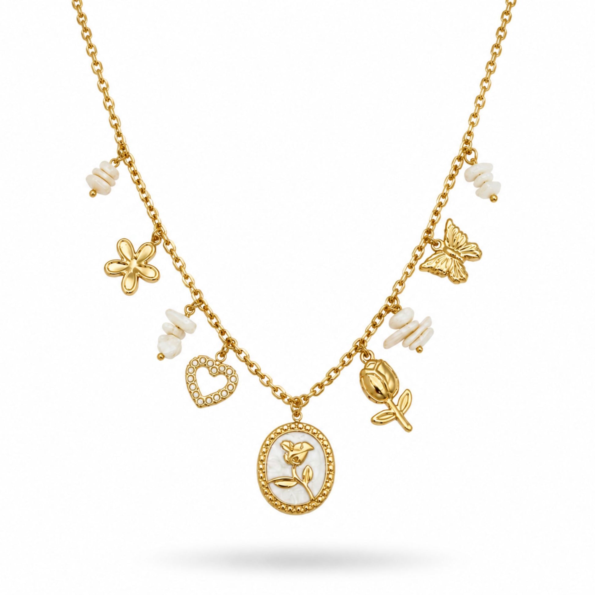 Collier Rosalia en acier inoxydable doré - Luneia Bijoux